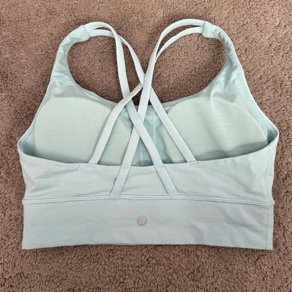 Lululemon Energy Sports Bra Size 6 Light Blue Cross Strap - Picture 2 of 7